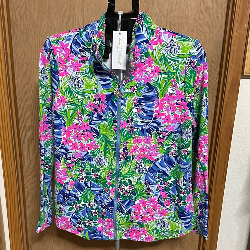 Lilly Pulitzer x Disney resort white Disney dreaming Leona zip jacket
